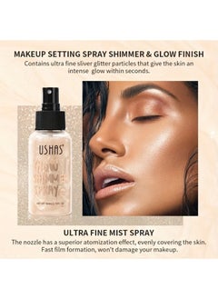 Ushas Glow Shimmer Spray - Shimmer Body Oil Liquid Easy to Push Away Natural Moisture Glitter Face Brightening Glow Pearl Highlighter Illuminator Shine Contouring Makeup for Face and Body (#02)  - Image 2