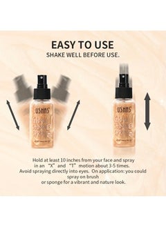 Ushas Glow Shimmer Spray - Shimmer Body Oil Liquid Easy to Push Away Natural Moisture Glitter Face Brightening Glow Pearl Highlighter Illuminator Shine Contouring Makeup for Face and Body (#02)  - Image 5