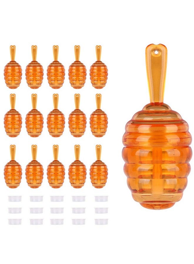 RONRONS 20 Pieces 5.5Ml;0.19Oz Clear Amber Honecomb Shaped Lip Gloss Tubes With Wand Clear Empty Lipgloss Containers Funny Lip Balm Bottle Dispenser With Rubber For Diy Lipstick Cosmetic Sample - Image 2