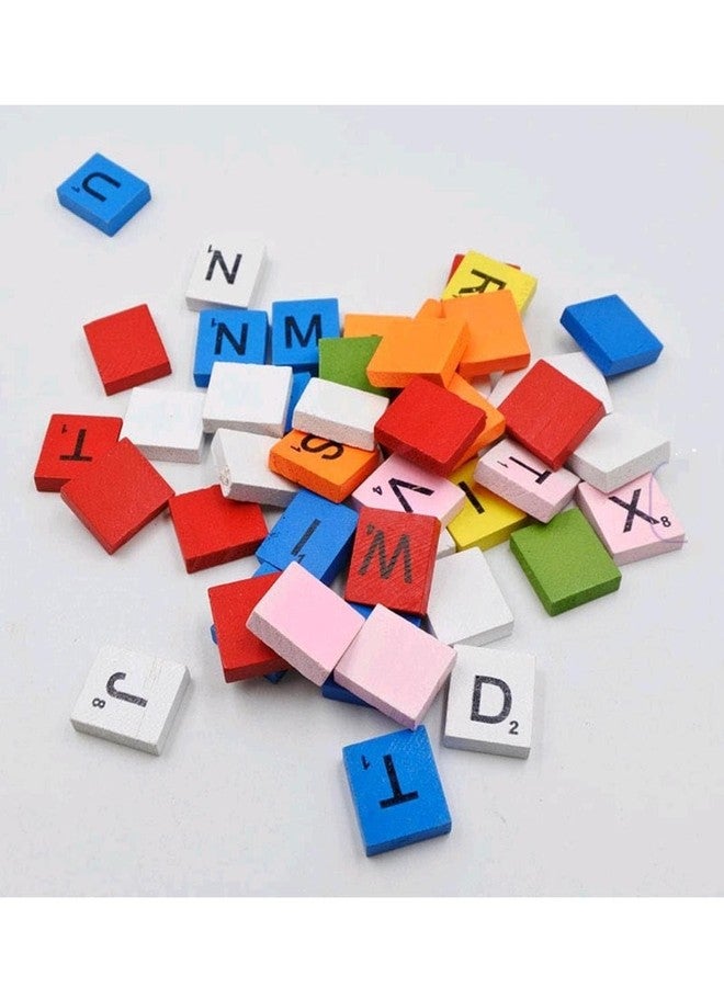 Prescent 100pc Multicolor Wooden Capital A to Z Letters Alphabet Blocks for Art, Craft, DIY Projects, Kids Learning and Education, Crossword, Photo Frames, Board Games and More (A to Z, 100pc) - Image 2