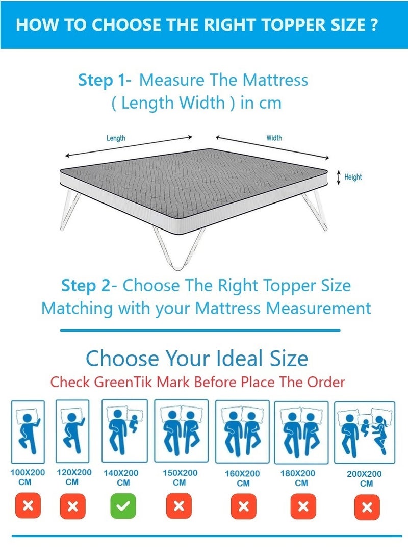 Blueberry Mattress Topper Box Stiched Allergen Free and Breathable 6cm Thickness 140x200cm  - Image 4