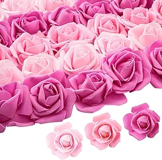 Geosar Geosar 200 Pcs Artificial Rose Heads Real Looking Faux Roses Foam Rose Heads Mini Fake Rose for Bridal Shower Wedding  - Image 1
