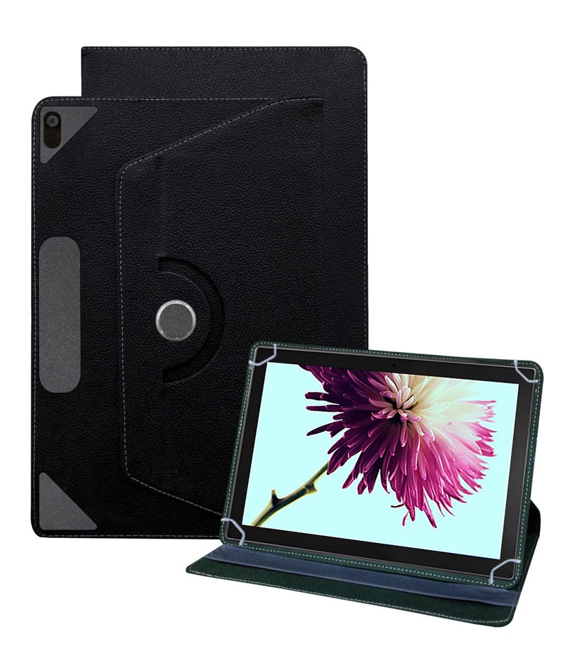 TGK Rotating Cover for Lenovo Tab 4 10 Tb-X304l Tablet (10.1) - Black Universal 360 Degree Leather Rotary Swivel Stand Case - Image 1