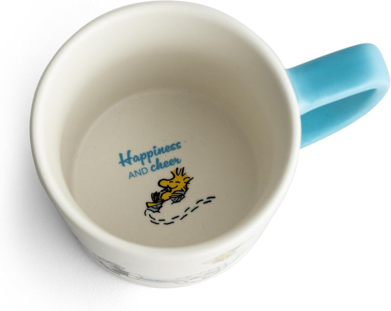 DaySpring  Peanuts  Christmastime is Here Ceramic Mug 14oz Blue - Image 4