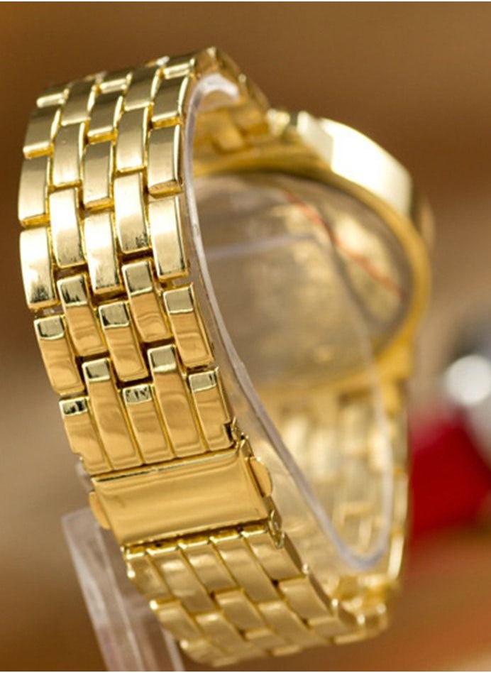 Geneva Luxury Geneva Brand Women Gold Stainless Steel Quartz Watch Military Crystal Casual Wrist Watches Rhinestone  - Image 3