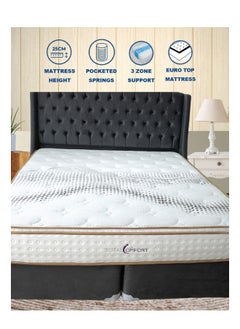 TOTAL COMFORT Total Comfort Wellington 3 Zone Pocket Spring Mattress 180x200x25 cm Support for Head, Lumbar & Leg Areas  - Image 2