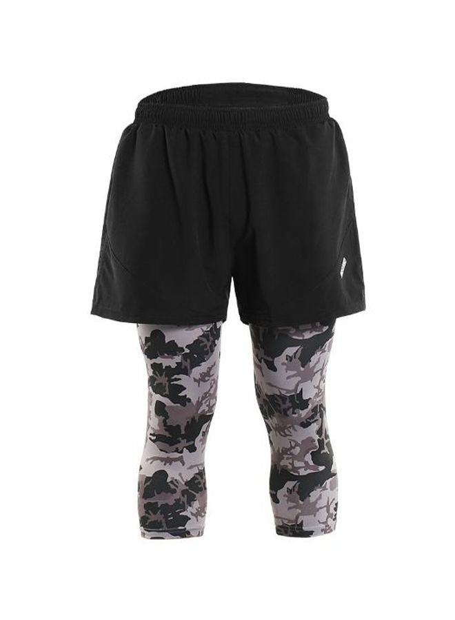 NIBEMINENT 2-In-1 Breathable Running Capri Pants With Shorts XXL - Image 1