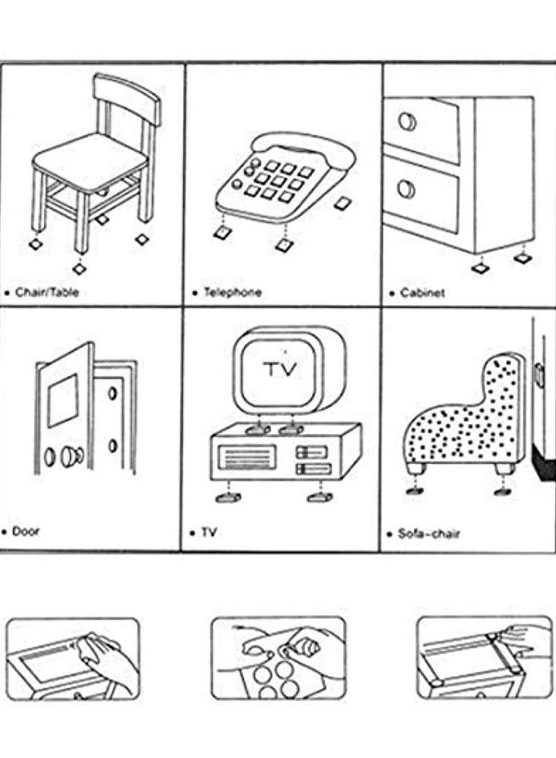 Cool Baby 90 Pieces of Self-adhesive Furniture Legs Carpet Floor Mats Non-slip Stickers - Image 3