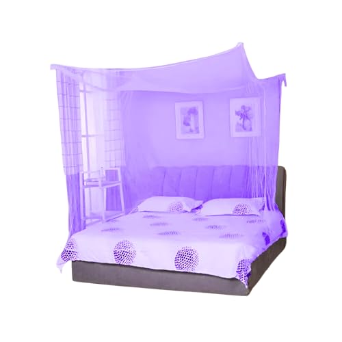 Divayanshi Mosquito Net for King Size Double Bed Polycotton (6.5 * 6.5, Purple) - Image 1