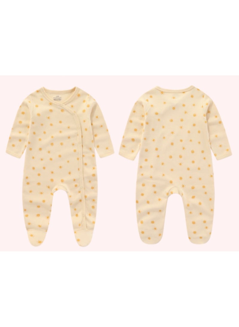 RedMapleTEK Infant And Toddler Pure Cotton One-Piece Long-Sleeved Crawling Suit 3-Piece Set  - Image 3