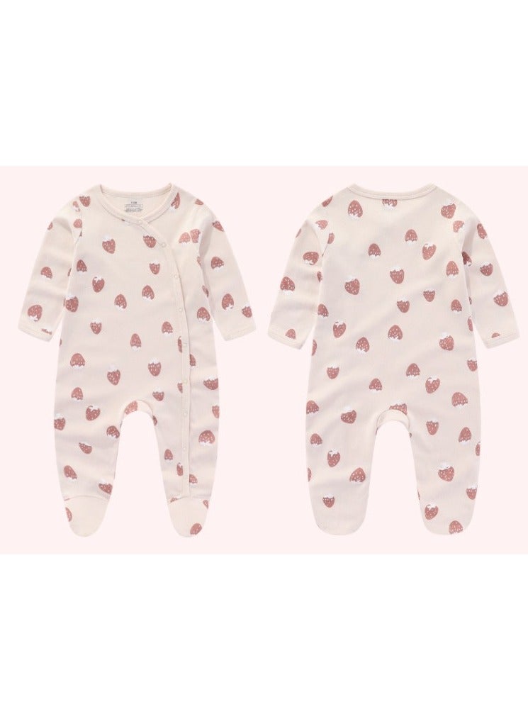 RedMapleTEK Infant And Toddler Pure Cotton One-Piece Long-Sleeved Crawling Suit 3-Piece Set  - Image 4