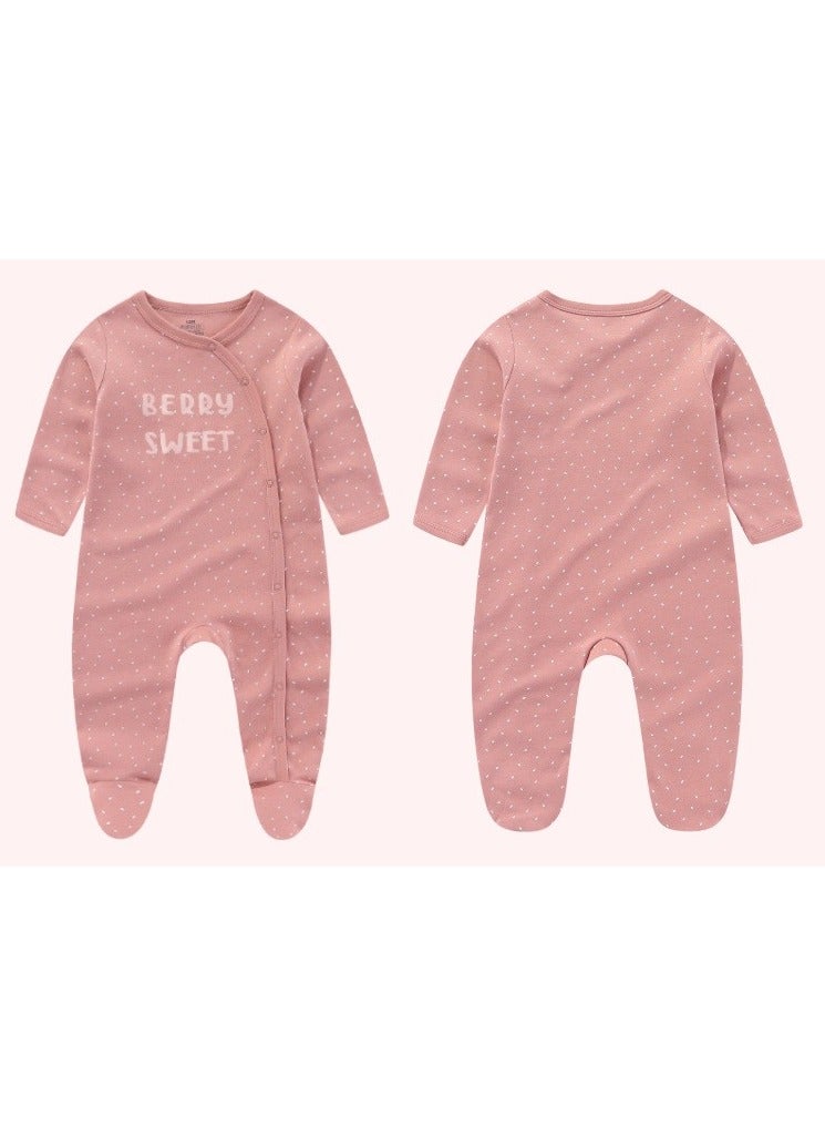 RedMapleTEK Infant And Toddler Pure Cotton One-Piece Long-Sleeved Crawling Suit 3-Piece Set  - Image 2