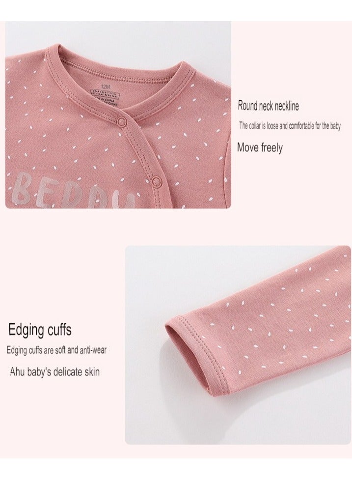 RedMapleTEK Infant And Toddler Pure Cotton One-Piece Long-Sleeved Crawling Suit 3-Piece Set  - Image 5