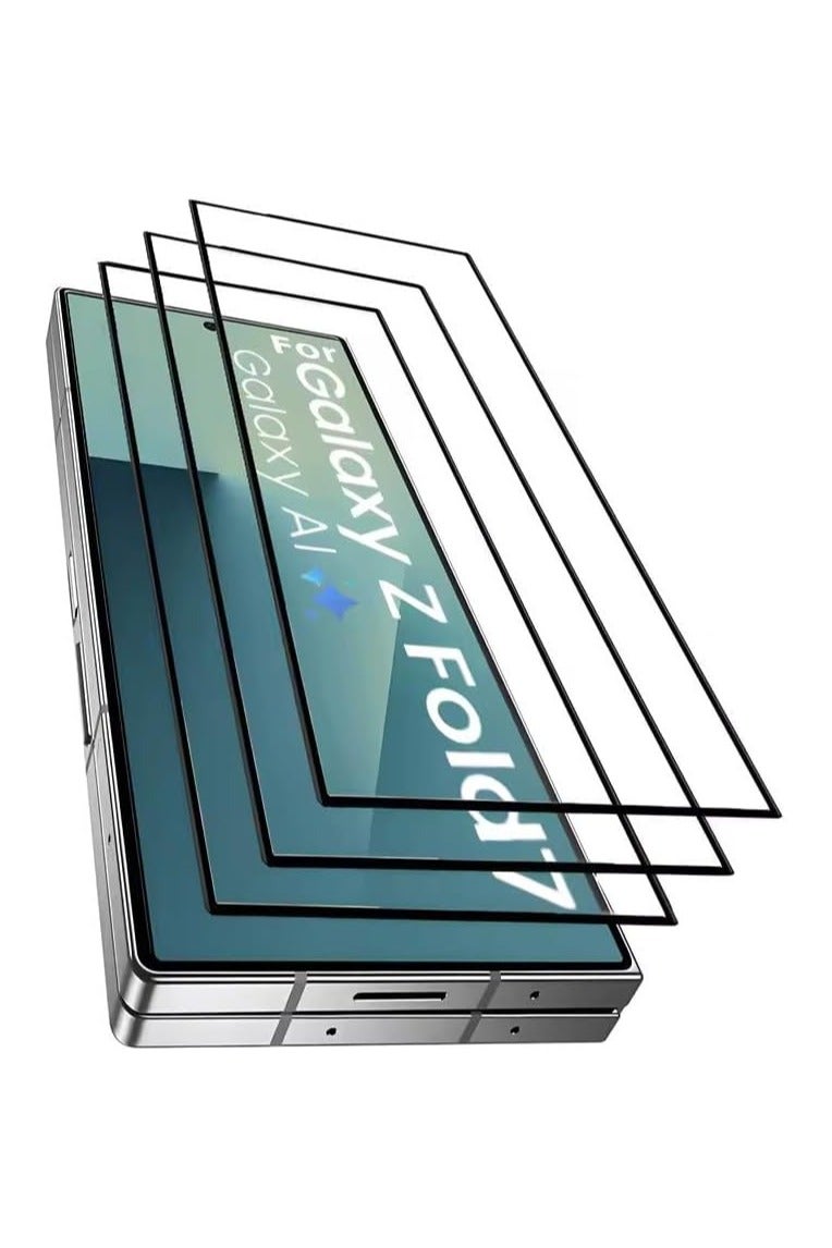 Muzz Screen Protector for Samsung Galaxy Z Fold 7 9H Hardness 2.5D Curved Tempered Glass Anti-Scratch Bubble Free for Z fold7 5G Clear Glass 3 Pack - Image 1