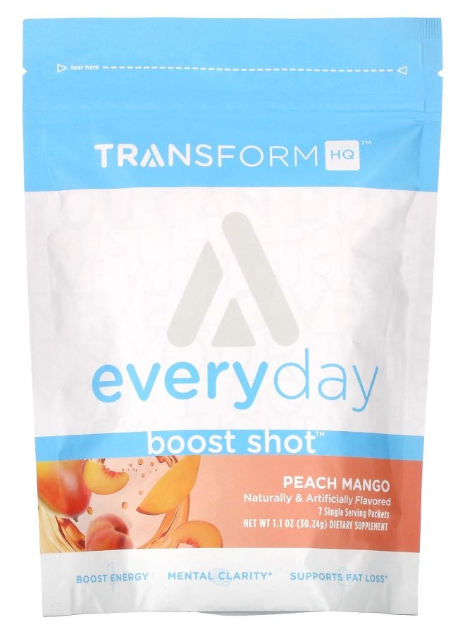 TransformHQ Everyday Boost Shot Peach Mango 1.1 oz (30.24 g) - Image 1