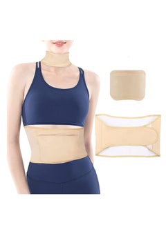 Excefore Castor Oil Pack Wrap, Adjustable Reusable Organic Castor Oil Pack Kit, Castor Oil Packs for Liver Detox, Less Stress, Castor Oil Free, Cotton Machine Washable Leak Proof(Skin Color Waist+Neck)  - Image 1