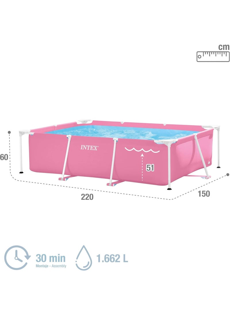 INTEX Intex Pink Rectangular Frame Pool Set 2.2mx1.5mx60cm  - Image 3