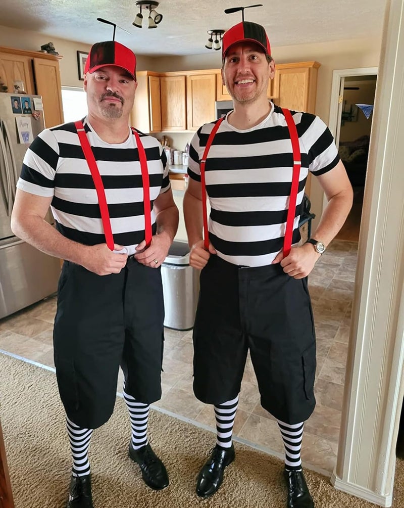 trilece Red Suspenders for Men - Red Suspender for Women - Cheech and Chong Costume - American Psycho Costume Braces - Strong Clips - Image 4