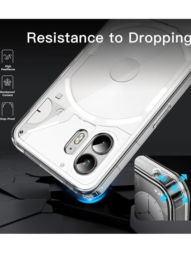MIGOFAST Case for Nothing Phone 2 Case Cover Transparent Anti Scratch Case Shock Absorbent Bumper Protective Transparent Back Cover with Camera Protection for Nothing Phone 2 Clear - Image 4