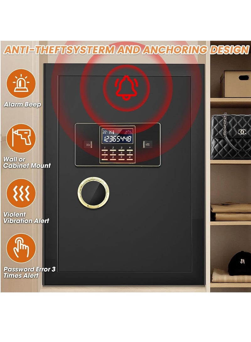 VUCATIN Large Fireproof Safe Box for Home Anti-Theft Digital Security Box with Programmable Keypad and Inner Fireproof Lock Box Security Cabinet Safe Lock Box for Home Hotel Office (50*38*36cm) - Image 3