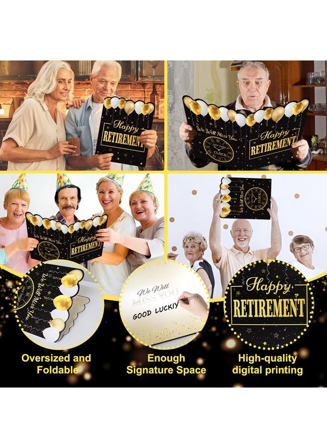 Bluegogo - Retirement Party Decorations, Large Greeting Card Retirement Card Happy Retirement Decorations Jumbo Retirement Card For Men And Women Funny Retirement Guest Book Alternative - Image 1