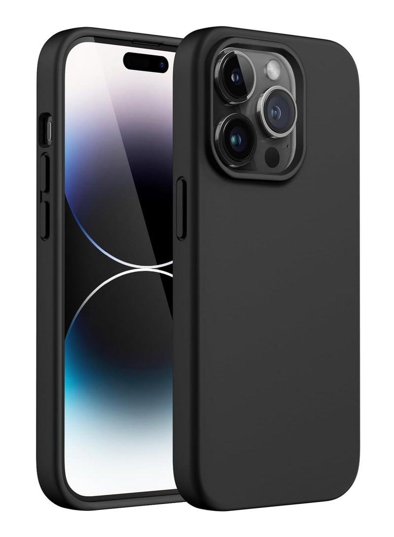 دوسالا جراب iPhone 14 Pro Max، جراب هاتف من السيليكون السائل لهاتف iPhone 14 Pro Max مقاس 6.7 بوصة، غطاء واقٍ ناعم حريري ملون (أسود) - Image 1