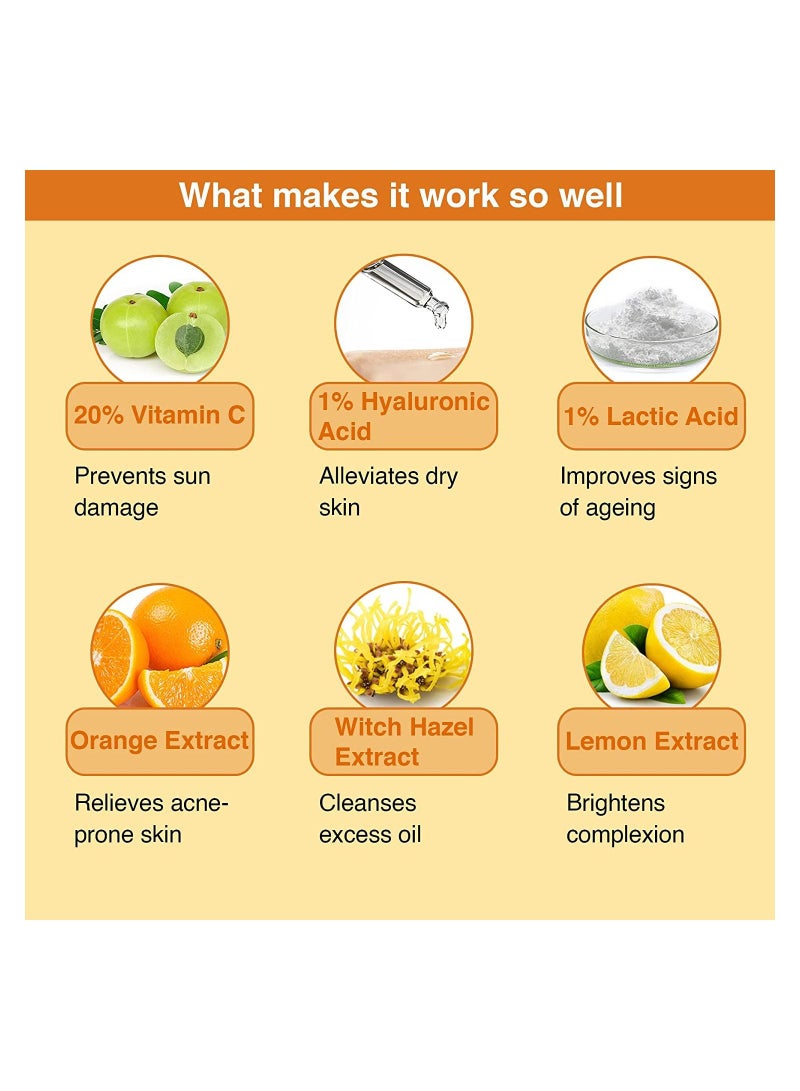 Aryanveda Vitamin C Face Serum For Brighter And illuminated Skin With Orange Lemon 30 ML - Image 5