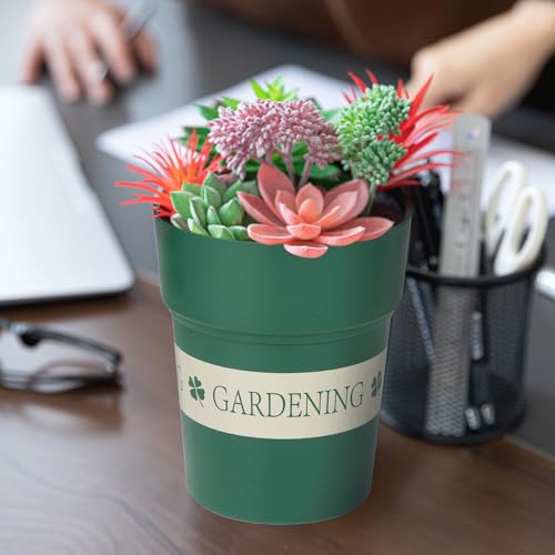 BARGIFTS Flower Pot Diversion Safe with Hidden Storage-Hidden Safe for Storing Valuables,Secret Stash Key Hider,Hide a Key, Artificial Plants Include, Green - Image 4