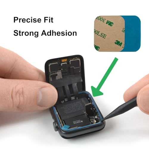 GREEN FUSION 5Pcs Pre-Cut Screen Adhesive Strip Compatible with Apple Watch Series 4/5/6 44mm Frame Sticker Replacement, with Toolkit, Instruction - Image 4