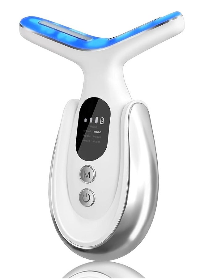 Neck Beauty Device, 7 Modes Microcurrent Face Lift Device, with Vibration, 45±5°C Heating Function, Anti-Wrinkle Face Device for Skin Care,Smoothing Wrinkles,Firming Skin and Neck Lifting