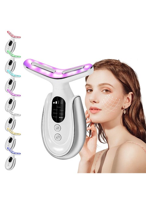 Neck Beauty Device, 7 Modes Microcurrent Face Lift Device, with Vibration, 45±5°C Heating Function, Anti-Wrinkle Face Device for Skin Care,Smoothing Wrinkles,Firming Skin and Neck Lifting