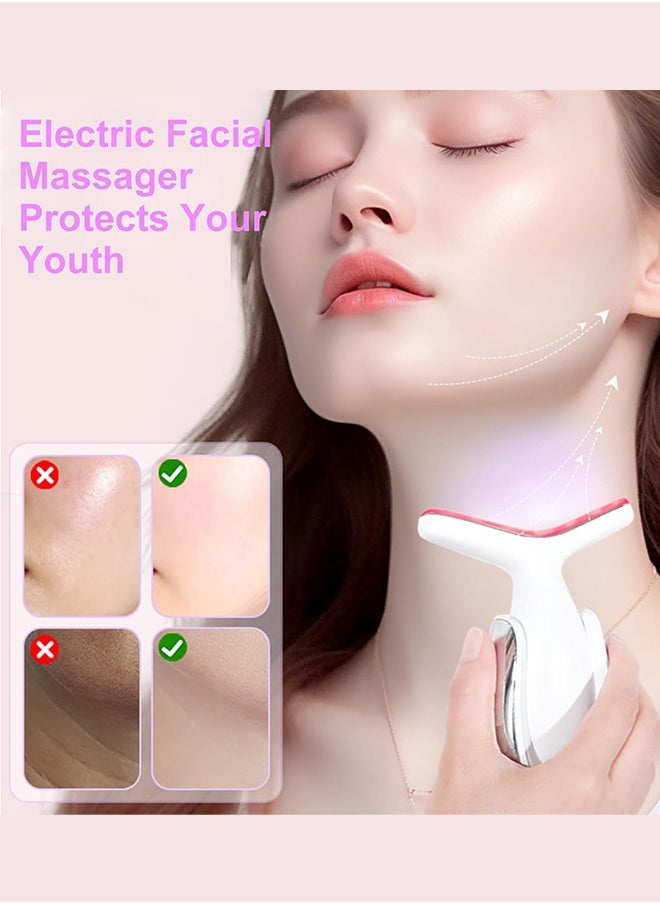 Neck Beauty Device, 7 Modes Microcurrent Face Lift Device, with Vibration, 45±5°C Heating Function, Anti-Wrinkle Face Device for Skin Care,Smoothing Wrinkles,Firming Skin and Neck Lifting
