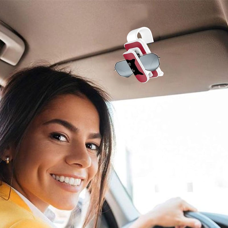 Visor Sunglasses Holder Clip - No Slip Organizer | Sunglass Holder for Car | Ticket Card Clip Eyeglass Mount Men Automotive Truck SUV RV Storage Road Trip Travel - Image 3