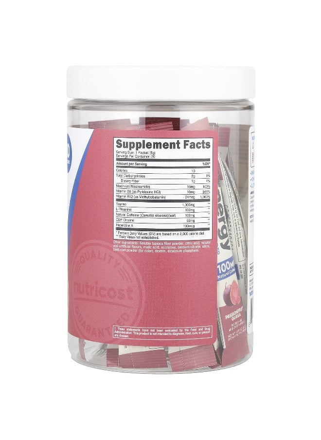 Nutricost - Nutricost, Energy, Clean Energy Powder, Passionfruit Guava, 20 Stick Packs, 0.18 oz (5 g) Each - Image 1