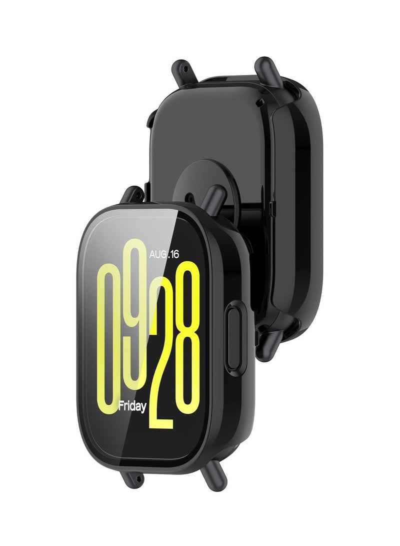 Case Compatible with Redmi Watch 5 Lite,All-Round Shockproof Hard PC Protective Case with Screen Protector,Black - Image 3