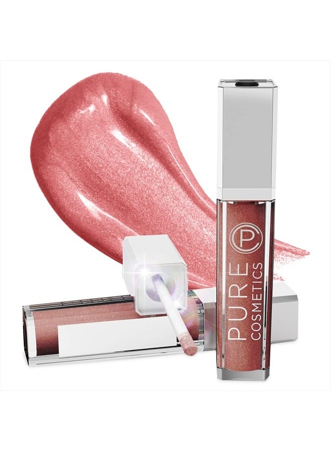 Pure Cosmetics Lip Gloss, Wine Berry - Hydrating & Ultra-Moisturizing Lip Makeup with Jojoba Oil, Sweet Almond Oil & Vitamin E, LED Applicator with Mirror, Cruelty-Free and Talc-Free - Image 1