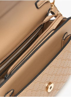 Le Confort حقيبة كروس بودي مزخرفة بشعار الكونفورت مع إغلاق زر وحزام قابل للفك  - Image 5
