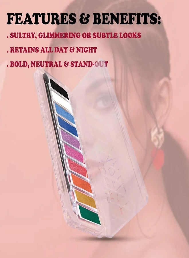 CVB ESS-102 10 Colours Eyeshadow Palette 15g | Long-Lasting, Glimmering & Sultry Shades for Bold and Subtle Eye Makeup Looks (Palette 01) - Image 3