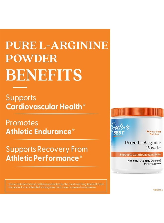Doctor's Best L-arginine HCL Powder, non-gmo, vegan, Gluten Free, Soy Free, Helps Promote Muscle Growth, 300g - Image 2