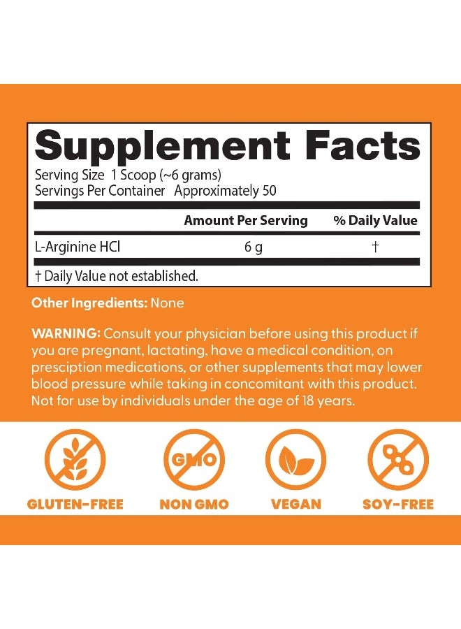 Doctor's Best L-arginine HCL Powder, non-gmo, vegan, Gluten Free, Soy Free, Helps Promote Muscle Growth, 300g - Image 3