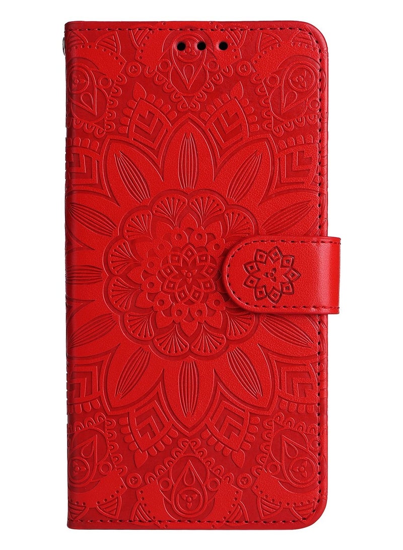 Suteni Heat Embossed Flip Cover Card Slots Leather Phone Case for Samsung - Image 1