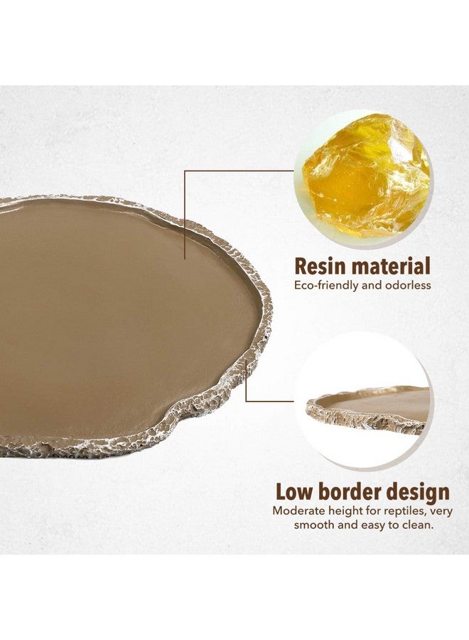 UEETEK Reptile Water Dish Reptile Feeding Plate : Resin Reptile Water Bowl Reptile Food Dish for Snakes Turtles Lizards, 7 x 5.5 x 0.3 inch - Image 4