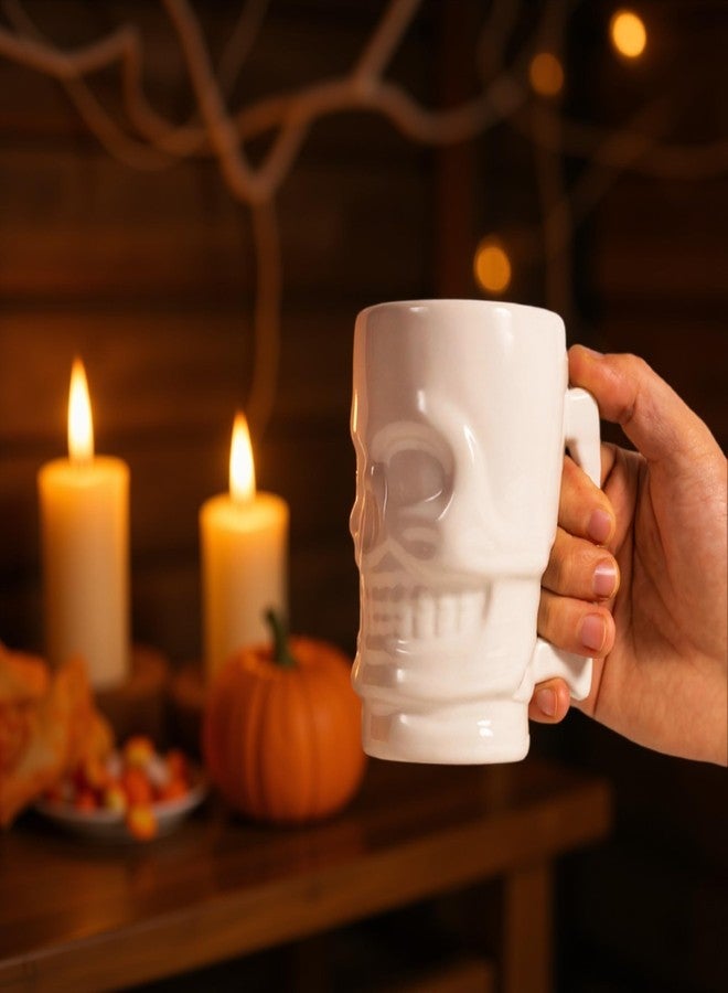 Goodscious Human Skull Coffee Mug & Gothic Decor, Novelty Ceramic Cup for Hot & Cold Drinks, Unique Coffee Mugs for Halloween Cup, Witchy Home Decor, Men & Women Goth Gifts for Kitchen, Office & Home Use, 17 oz - Image 4