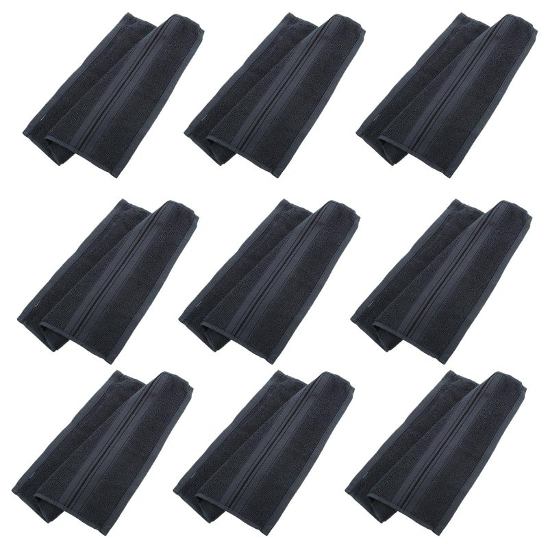 Dark Grey Cotton Face Towels 12 Pack Soft Absorbent 34x34cm For Bathroom Spa Facial - Image 2