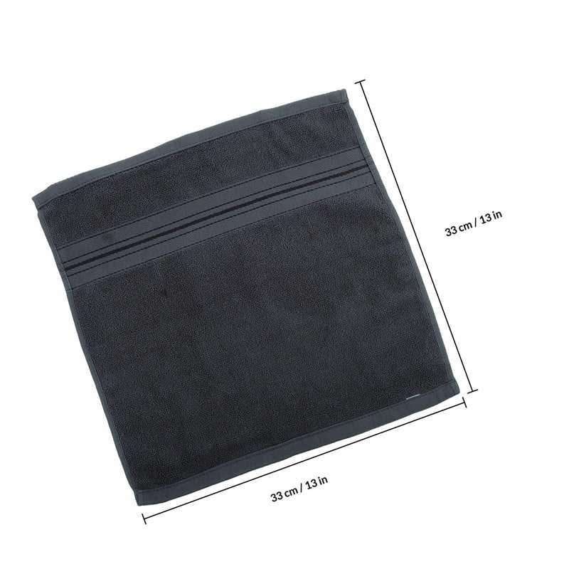 Dark Grey Cotton Face Towels 12 Pack Soft Absorbent 34x34cm For Bathroom Spa Facial - Image 3