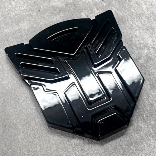 Autogem Transformer Auto Robot Emblem 3 Inch Gloss Black Plastic Decorative Sticker Badge for Exterior Styling - Image 1