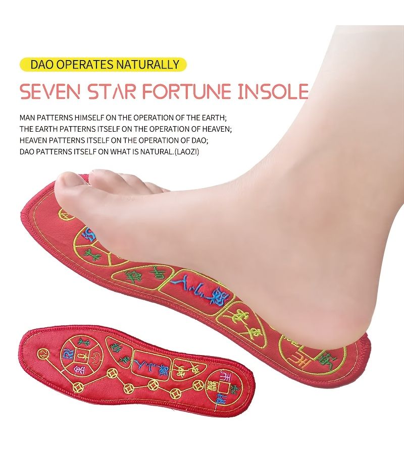 Seven Star Footbed Breathable Anti Odor Sweat Absorbing Handmade Red Cross Stitched Winter Model Size 36 - Image 5