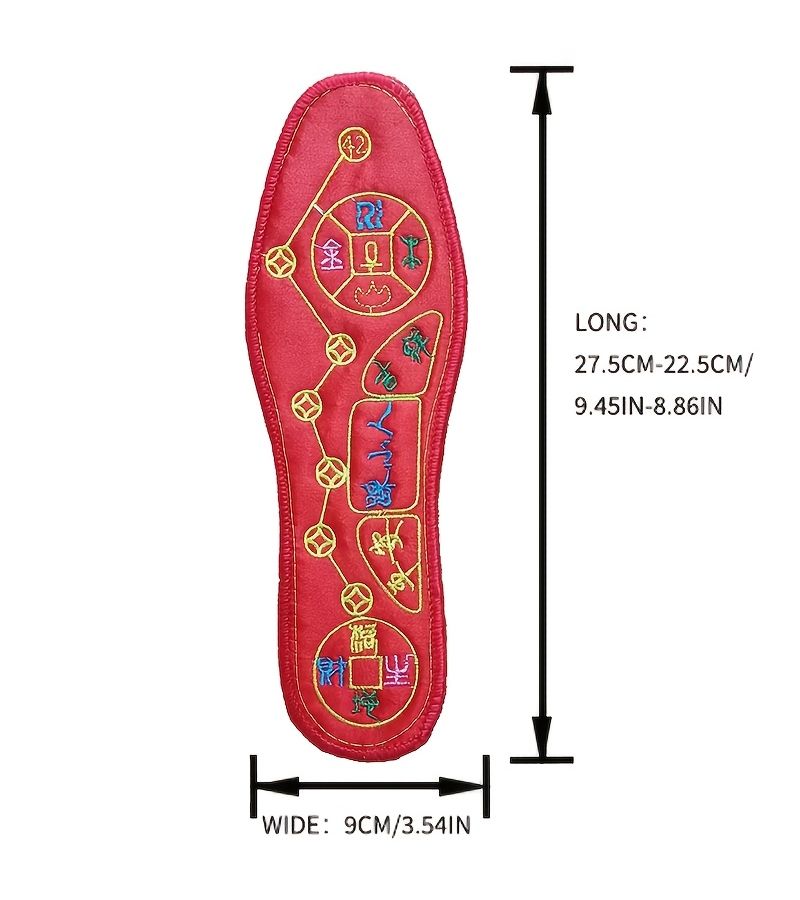Seven Star Footbed Breathable Anti Odor Sweat Absorbing Handmade Red Cross Stitched Winter Model Size 36 - Image 2