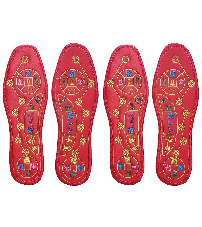 Seven Star Footbed Breathable Anti Odor Sweat Absorbing Handmade Red Cross Stitched Winter Model Size 36 - Image 4