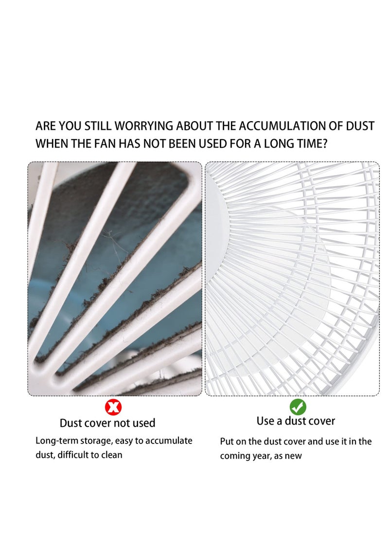 NALACAL Fan Dust Cover Waterproof Dustproof Fan Cover, 2 Pack Washable Standing Round Fan Dust-Proof Cover, Household Floor Fan Cover Protective Cover (Blue Sun Flower) - Image 3